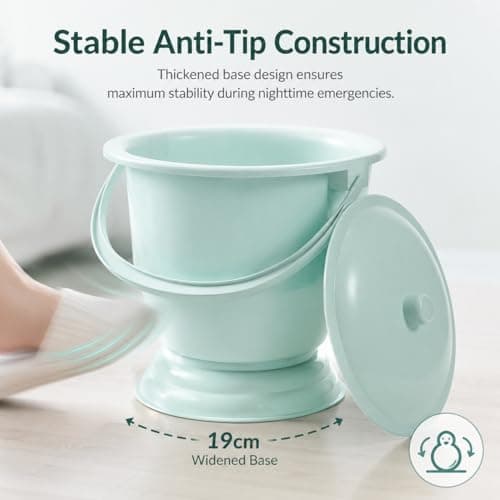 Portable Commode Bucket with Lid & Handle, 4L Portable Toilet for Kids, Adults, Travel & Camping Night Use, Chamber Pot Urinal Bottle Urine Pots Bucket - Easy to Clean, Hygienic Toilet Solution — view 4