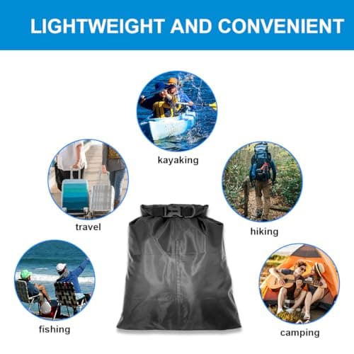 LICQIC Waterproof Dry Bag, Drybag Canoe Bag, 1 Pcs Black, 8 Litre — view 6