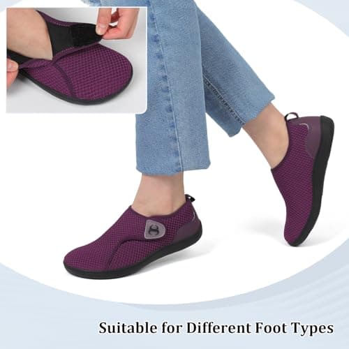 JOINFREE Womens Barefoot Walking Shoes Wide Fit Casual Trainers Purple — view 5