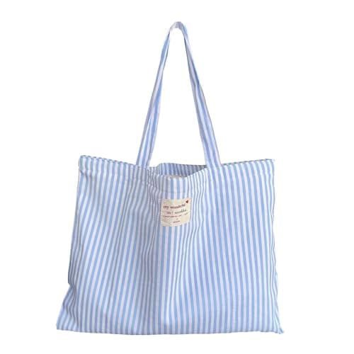SSKHE Large Beach Bag with Inner Pocket and Zip, Women's Tote Bag, Blue, 50 x 40 cm