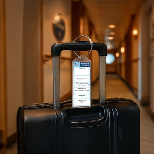 Marella (TUI) Cruise Luggage Tag Holders for [4 Pack] – Waterproof, Durable Plastic with Steel Loops – Fits All Marella (TUI) Ships for Cruising in 2026, 2027 and 2028 — view 5