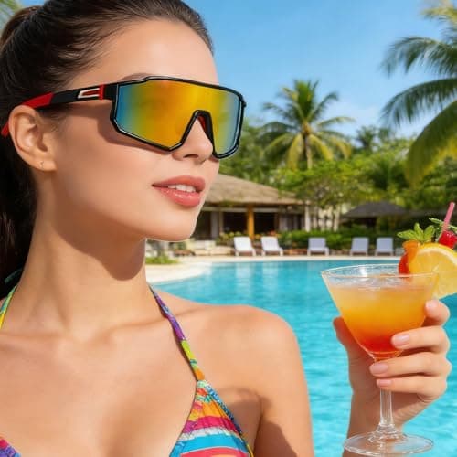SKIKHN Cycling Glasses, 6 Pack Polarized Sports Sunglasses, Windproof Cycling Sunglasses for Men Women, UV400 Protection Ski Goggles for Outdoor Bicycle Motorbike Driving Fishing — view 6