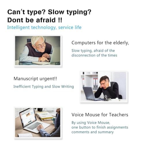 Wireless Mouse for Laptop | 2.4G Voice Typing Mouse | 1600DPI, Silent Click, Voice Recognition/Search/Input, Portable 28 Languages Translator for PC Laptop — view 4