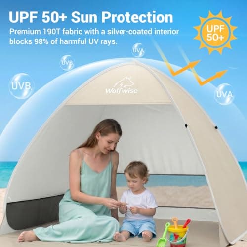 WolfWise Pop up Beach Tent, 1-2 Person Sun Shade Instant Setup for Outdoor — view 5