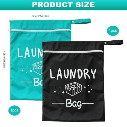 2 Pack Travel Laundry Bags, Foldable Dirty Clothes Organiser for Gym — view 2