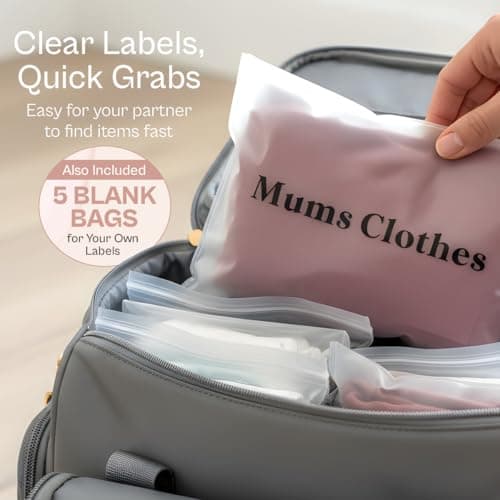 Tarrapu 22pcs Maternity Bag Organiser Set | Hospital Bag Essentials for Mum & Baby | Baby Newborn Essentials | Pregnancy & Postnatal Must Haves | Maternity Bags for Hospital — view 5