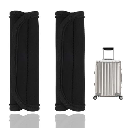 2 Pcs Luggage Handle Wraps, Luggage Handle Wrap & Coversluggage, Soft Neoprene Comfort Covers for Suitcase, Universal Size, Durable and Washable Travel Accessories in Classic Black