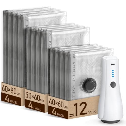 CIRYCASE Vacuum Storage Bags with Wireless Electric Air Pump for Travel