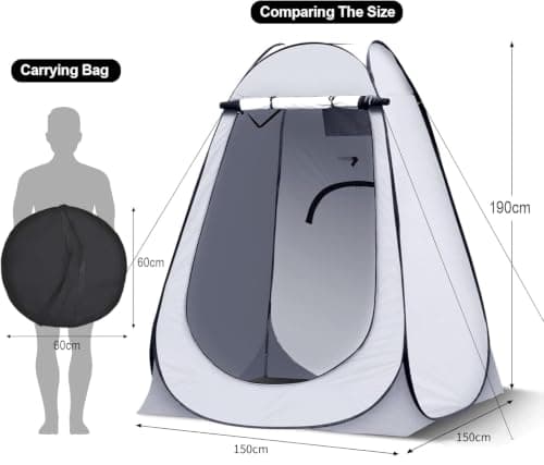 LEMROE Pop Up Tent Portable Privacy Shelter for Camping Shower 150CM Grey — view 2