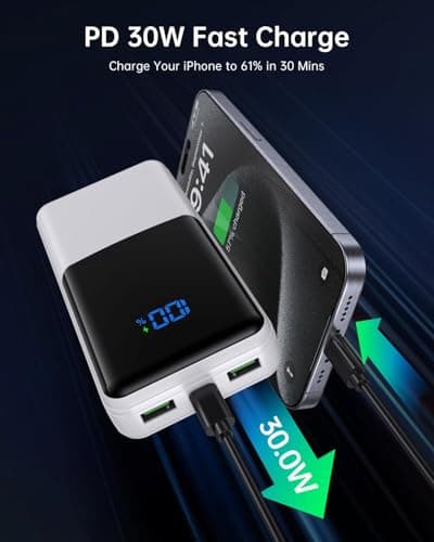 Coblob Power Bank 27000mah, Powerbank Fast Charging with Usb C — view 3