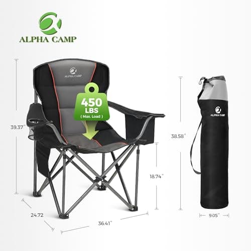 ALPHA CAMP Oversized Camping Folding Chairs Heavy Duty Camping Chair — view 2
