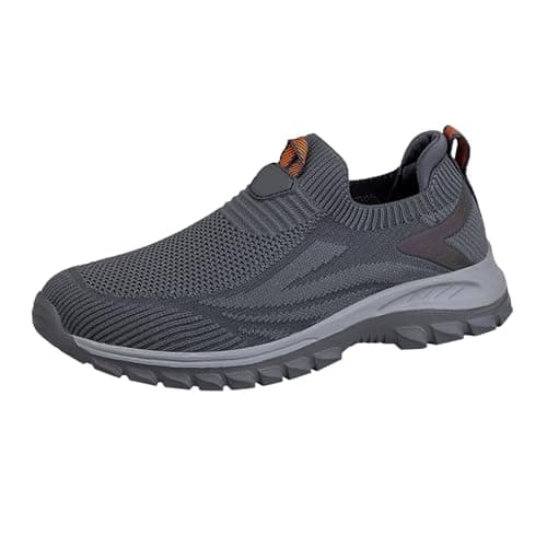 Unisex Slip On Walking Shoes Knit Running Trainers Lightweight Sneakers