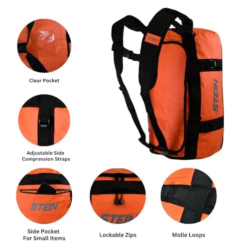 Heavy Duty Kit Bag 40L Orange – PVC Tarpaulin Water-Repellent Holdall for Professional Work & Travel – STEIN Metro — view 3
