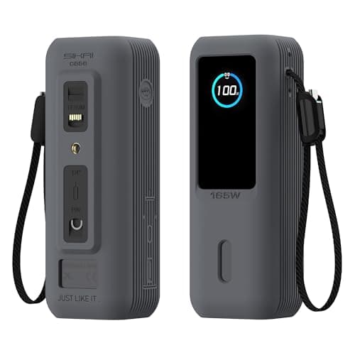 Sikai Silicone Case for Anker Laptop Power Bank 165W (25000mAh) with 1/4-inch Nut Hole, TF/Sim Card, Card Pin Storage Slot for Anker Power Bank 165W Skin-Friendly Anti-Lost Protective Case (Gray)