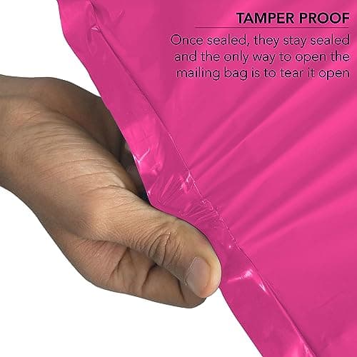 60 Mixed Mailing Postal Self-Seal Closure Plastic Bags - Envelopes for Posting Clothes, Postal, Packaging, Shipping Bags - Tempered Proof, Secure Medium Postage Bags - Mixed Sizes Hot Pink — view 5