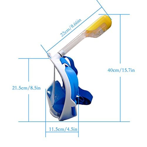 Flyboo Snorkel Mask, Full Face Snorkel Set, 180°view Snorkeling Gear with Panoramic Design-Compatible Sports Camera, Diving Mask with Anti-fog and Anti-leak Technology for Adults and Kids — view 3