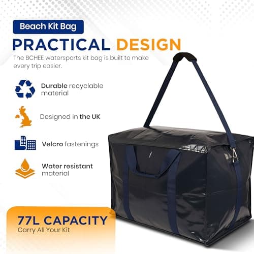 BCHEE Water Sports Kit Beach Bag, Change Bag for Wet Or Dry Kit | Water Resistant Durable Material | Velcro Fastening Lid | Removable Shoulder Strap | Strong Handles | UK Business | BOGOF — view 5