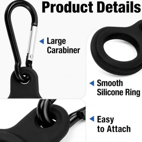 YouXunGS 3Pcs Portable Water Bottle Buckle Clips, Silicone Bottle Holder with Large Carabiner Clips, for Bags Hiking Camping Travel Fishing Outdoor Activities — view 5