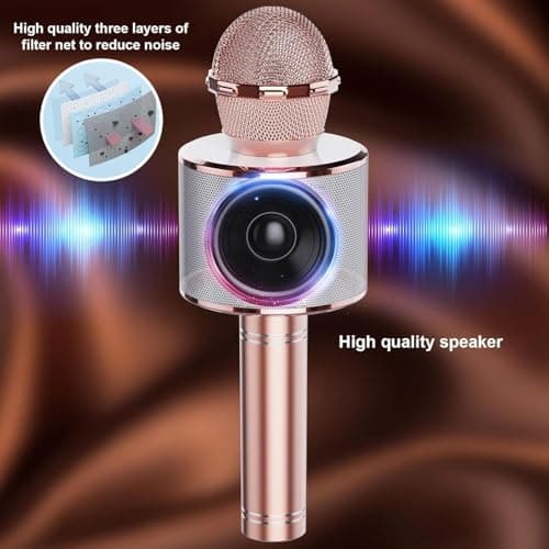 Wireless Bluetooth Karaoke Microphone 2 Pack, Gold&Rose, for Party Home KTV — view 2