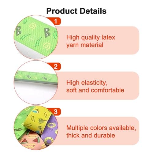 5 Pcs Beach Towel Bands for Sun Loungers, Elastic Towel Craber for Beach Chair, Non-Slip Chair Towel Holders for Pool, Cruise Deck, Travel, Chair Bands (5 Styles,30x5cm) — view 3