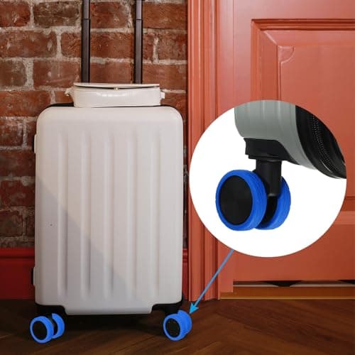PATIKIL Luggage Wheels Covers, 8Pcs Luggage Wheel Protector Covers Silicone Suitcase Wheel Covers for Suitcase Most 8-Spinner Wheels Caster, Orange — view 6