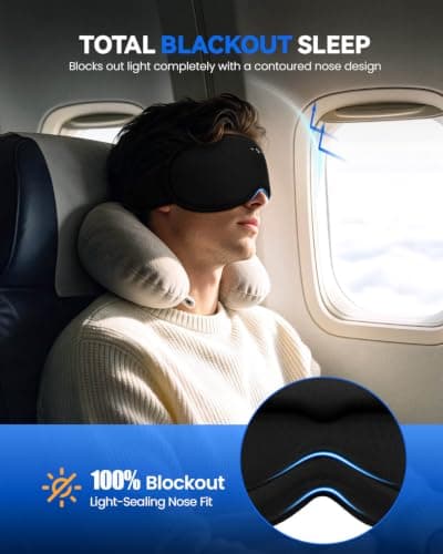 ZHENYEMEI Modal Sleep Mask Headphones w/Removable & Blackout 3D Eye Cups — view 3