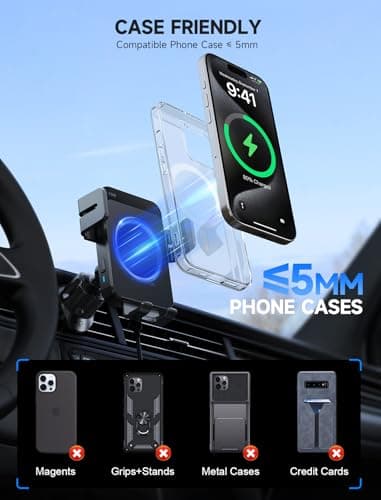 MOKPR Car Phone Holder Wireless Charger, 15W Wireless Car Charger — view 5