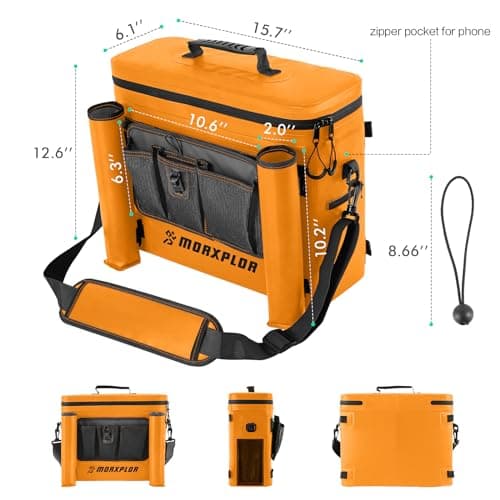 MORXPLOR Kayak Cooler, Waterproof Kayak Seat Back Cooler, 12L, Orange, Perfect for Kayaking, Picnic, Beach, Camping, Parties, Lunch Bag — view 5
