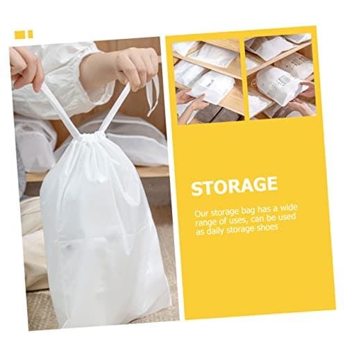 6pcs Shoe Storage Bag Portable Shoe Bags Shoe Duffle Bag Drawstring Shoe Portable Shoes Drawstring Storage Non Woven Shoe Bags White Cosmetic Non-Woven Fabric Shoe Cover Travel — view 4
