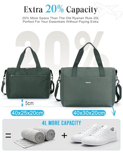 VSNOON Ryanair Cabin Bags 40x30x20 Underseat, 24L Travel Hand Luggage Bag — view 2