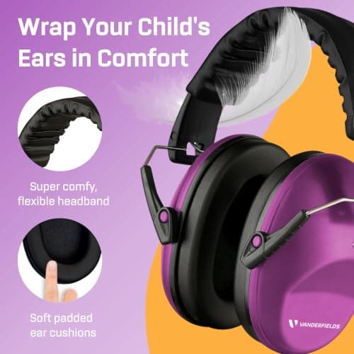 Vanderfields Kids Ear Defenders - 31 dB (2K Hz), Purple Power — view 4