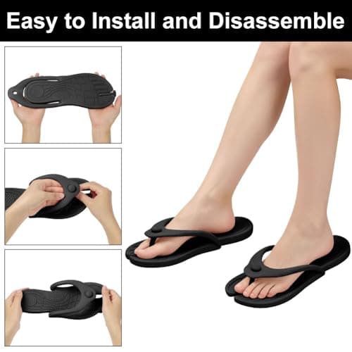 Aomig Foldable Flip Flops Womens Lightweight Travel Thong Slippers Portable Folding Slides Sandal Non Slip Thong Sandals Spa Yoga Open Toes Slippers Quick Drying Shower Shoes Flip Flops(Pink-7.5-8 UK) — view 6