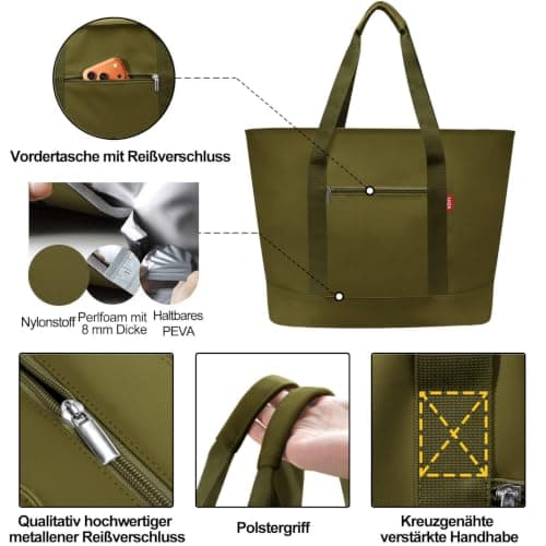 LHZK Jumbo Insulated Cooler Bag, Heavy Duty PU Insulated Grocery Bag, 50L — view 5