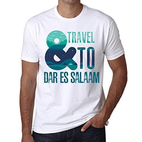 ONE IN THE CITY Men's Graphic T-Shirt and Travel to DAR ES Salaam Eco-Friendly Limited Edition Short Sleeve Tee-Shirt Vintage Birthday Gift Novelty White M