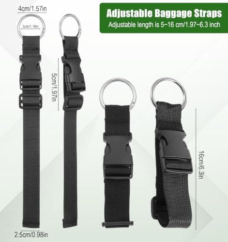3 Pack Add a Bag Luggage Straps, Adjustable Suitcase Belt with Jacket Holder, Hands-Free Travel Accessory for Connecting Backpacks and Extra Bags — view 2