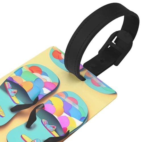 Funny Flip Flops Slippers Art Sandals TSA-Approved Luggage Tags for Suitcases - Personalized Bag Tags for Luggage, Travel Tags for Suitcases — view 3