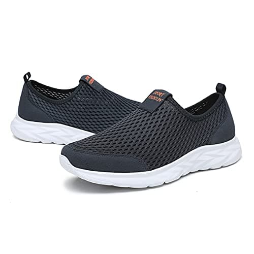 Women Sneakers Shoes Casual Shoes Unisex Lightweight Work Shoes Non Slip Walking Shoes Low Top Running Shoes Hiking Shoes Sporty Breathable Slip On Work Trainers (Dark Blue, 5) — view 5