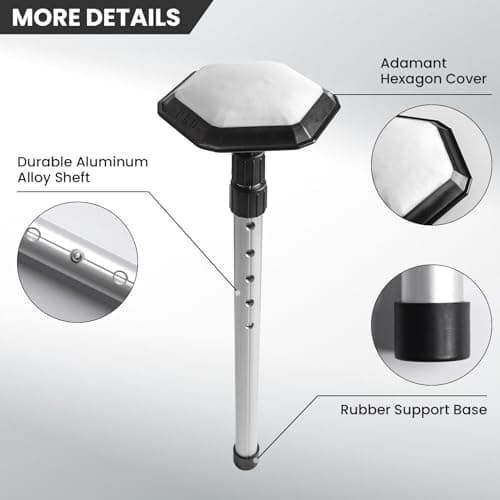 FINGER TEN Golf Club Travel Bag Support Rod Adjustable Protector (White) — view 2