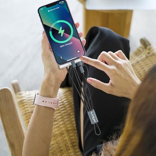 Travel Essentials for Apple Watch Charger,3 in 2 USB C Cable-8inch Black ﻿ — view 2