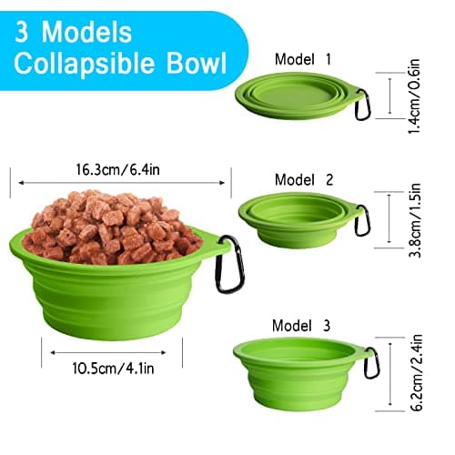 PetBonus 2-Pack Collapsible Dog Bowls, Portable Travel Dog Water Food Bowls — view 3