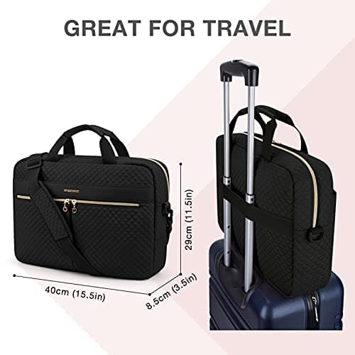 bagsmart Laptop Bag for Women, 15.6" Briefcase Teacher for Work School — view 6