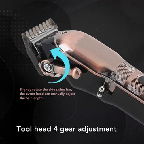Dioche Electric Hair Beard Trimmer for Men Professional Barber Clipper with 4 Gears Cutter Head Adjustment Digital Display Grooming Shaving Kit Lightweight Portable Travel Red Bronze — view 5