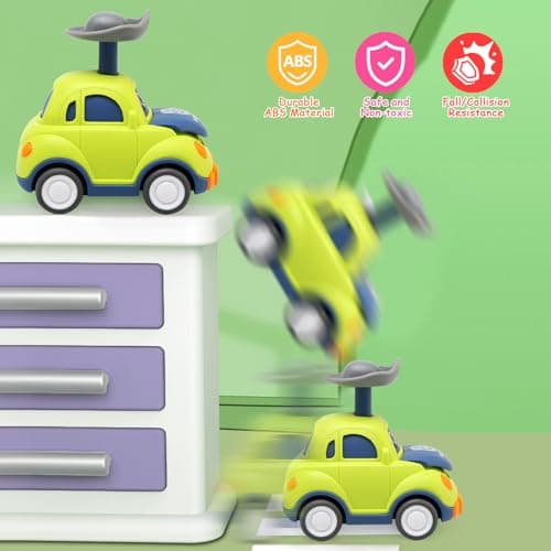 BelleStyle Toddler Toy Cars, 4Pcs Press and Go Baby Toy Cars for 1 2 3 Year Old Boys, Car Toys Set Early Educational Toys Gifts for 12 18 Months Kids Boys Girls — view 5