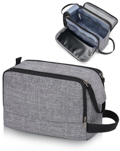 WANDF Waterproof Nylon Travel Toiletry Bag, Lightweight Portable Wash Bag Dopp Kit, Multifunctional Cosmetic Organizer Bag for Men & Women