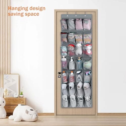 Over the Door Shoe Storage, 28 Large Mesh Pockets Hanging Shoe Storage — view 5