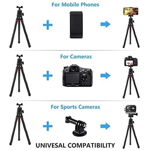 LINKCOOL Phone Tripod​ – Portable 360° tripod with Bluetooth remote, fits phones, iPads & cameras. Perfect for travel & vlogging-Black — view 4
