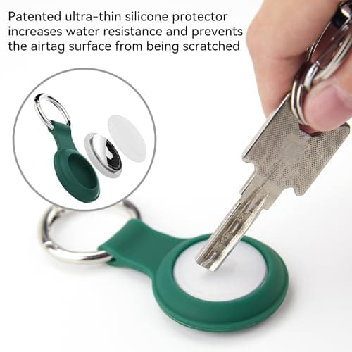 For AirTag Holder Keyring,4-Pack IPX8 Waterproof Case for Apple AirTag — view 4