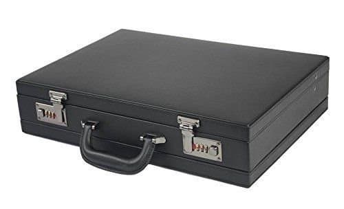 Freelogix Executive Faux Leather Briefcase Laptop Attache (Black) — view 5