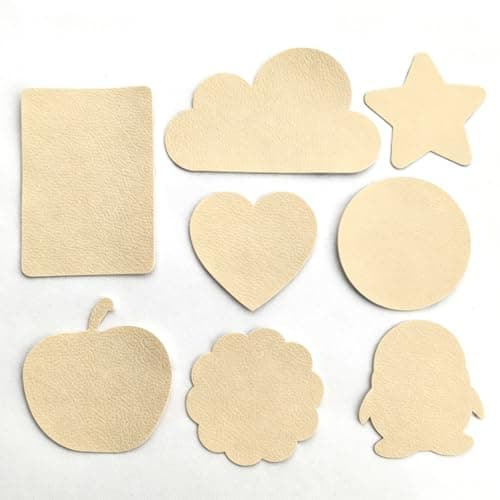 Self-Adhesive Leather Repair Set of 8,Repair Patch Waterproof Kit for Bags,Furniture,Car Seat,Couches,Boat Seat,Sofa,Chair (Cream)