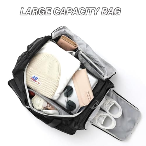 MAXTOP Travel Duffle Bag for Women Carry On Tote Weekender Overnight Bag Large Capacity Duffel Bag with Shoe Compartment,Gym Tote Bag with Dry and Wet Separation — view 3
